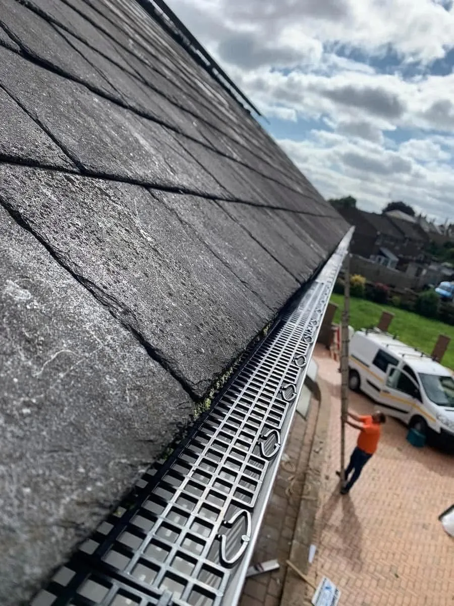 Gutter guard fitted on a slate roof in St Just